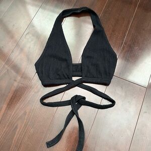 Black Wraparound Halter Top